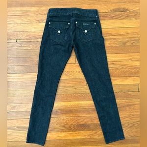 Hudson Collin Flap Pocket Black Skinny Jeans